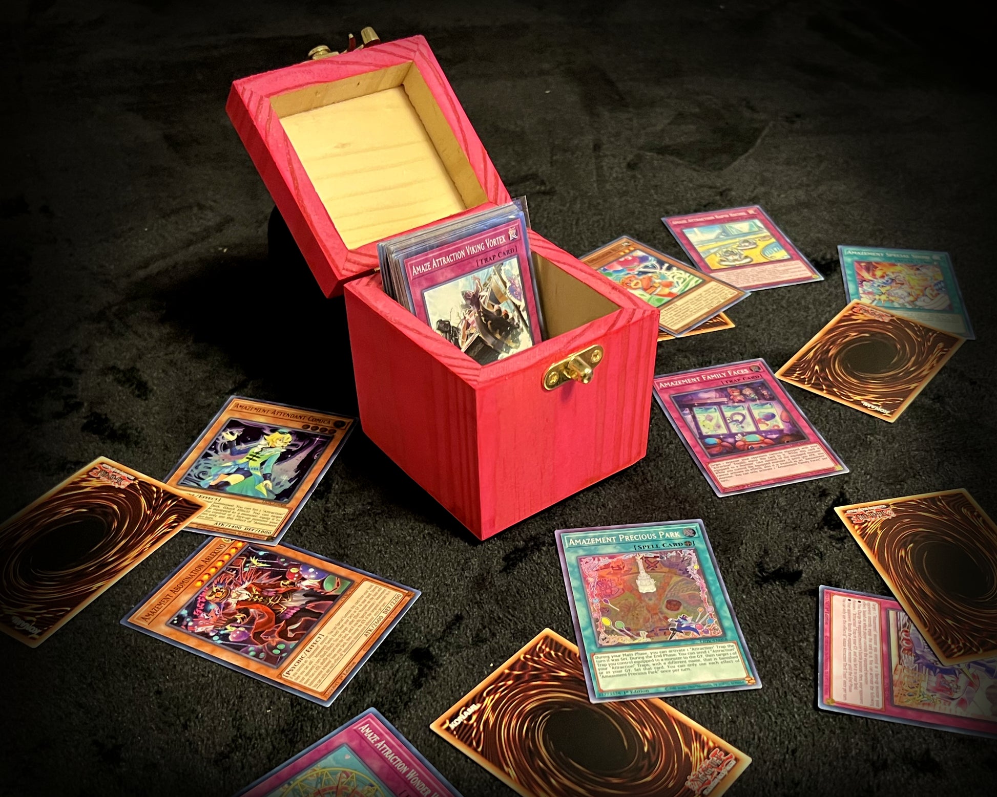 Pink Trading Card Box Timber Box Creations Pink Trading Card Box Timber Box Creations